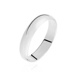 Histoire D'Or Alliance Aphrodite Demi Jonc Bombe Platine Blanc