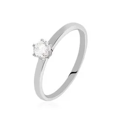 Histoire D'Or Bague Solitaire Natalia Pl Platine Blanc Diamant