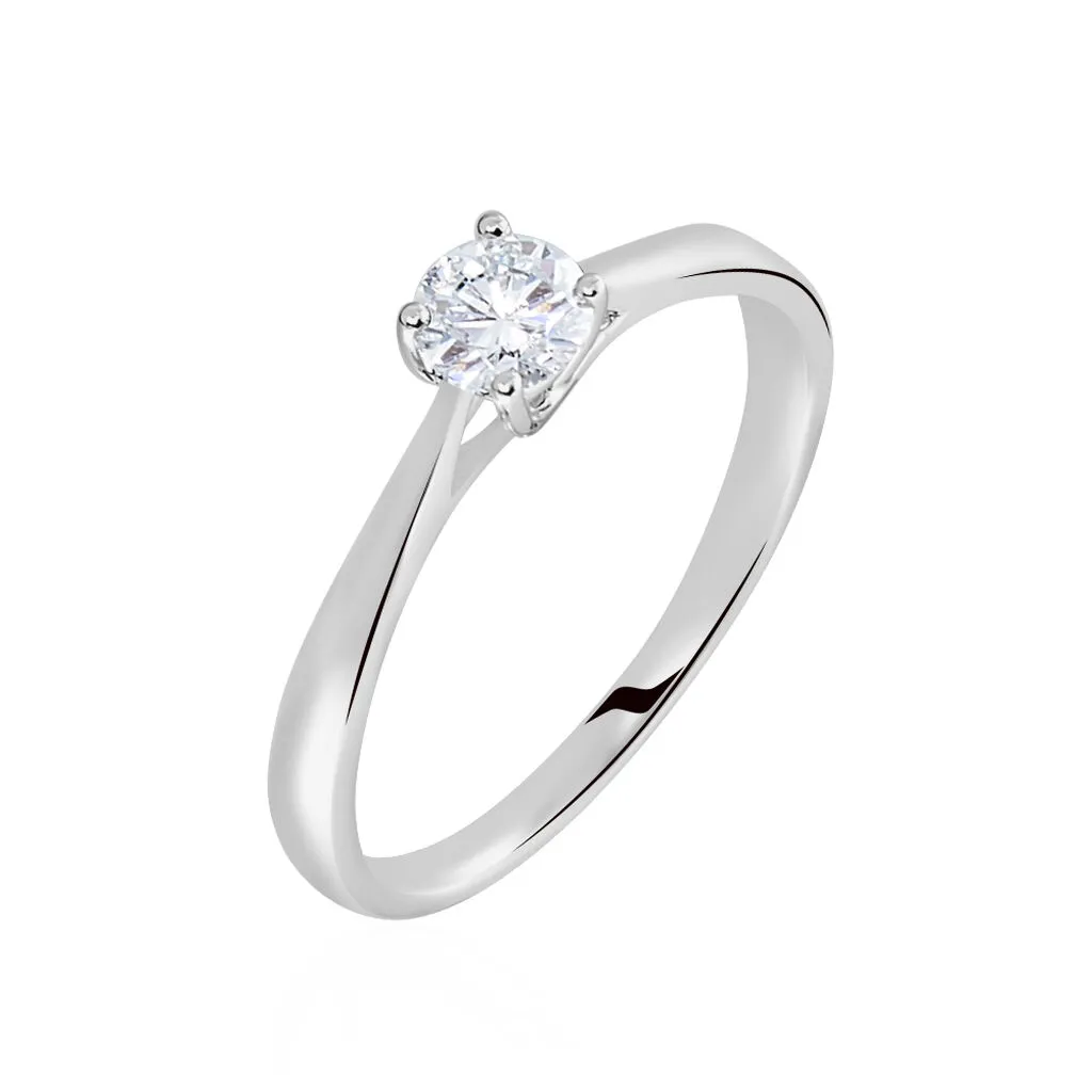 Histoire D'Or Bague Solitaire Victoria Platine Blanc Diamant