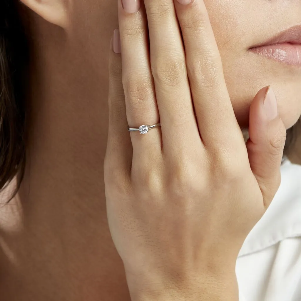 Histoire D'Or Bague Solitaire Victoria Platine Blanc Diamant – Image 5