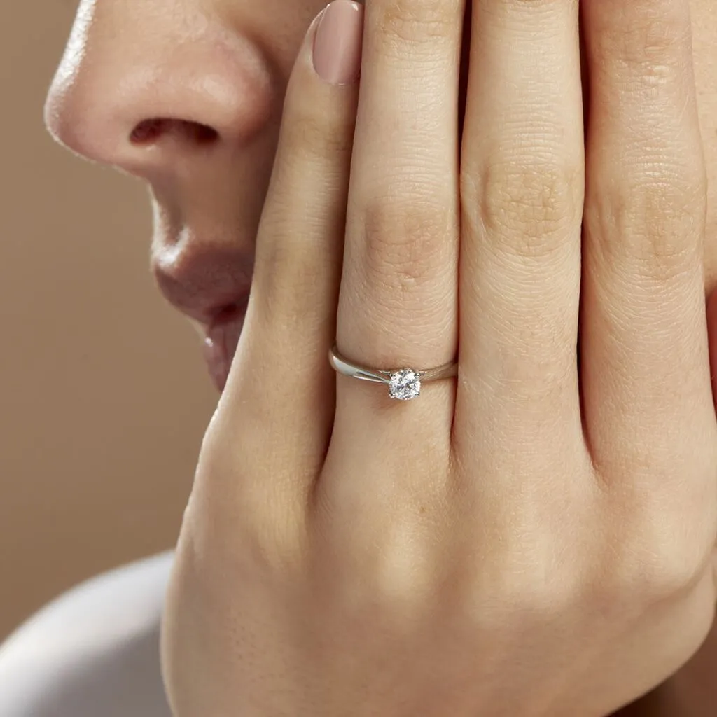 Histoire D'Or Bague Solitaire Victoria Platine Blanc Diamant – Image 6