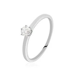 Histoire D'Or Bague Solitaire Natalia Pl Platine Blanc Diamant