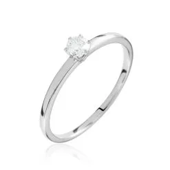 Histoire D'Or Solitaire Natalia Pl Platine Blanc Diamant