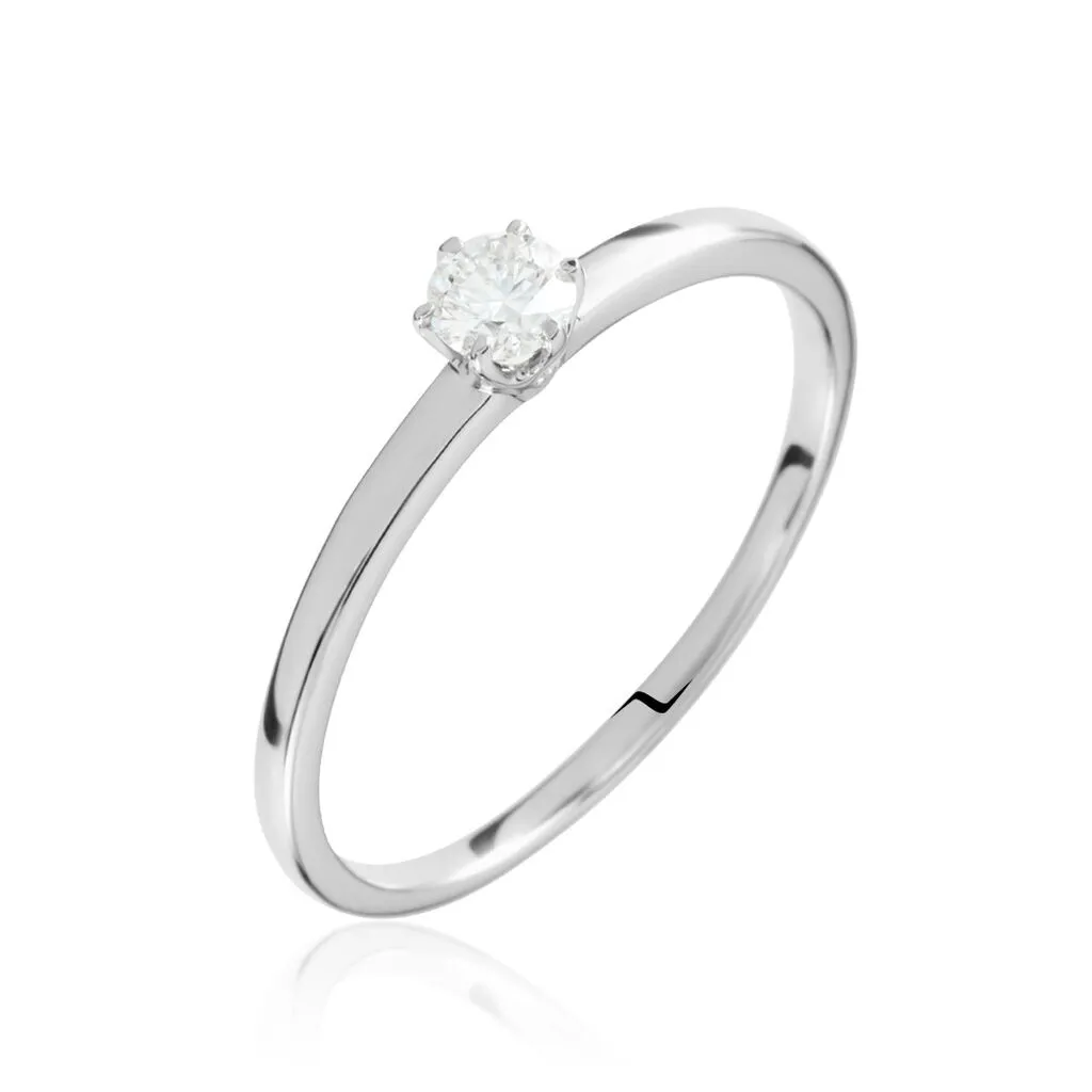 Histoire D'Or Solitaire Natalia Pl Platine Blanc Diamant