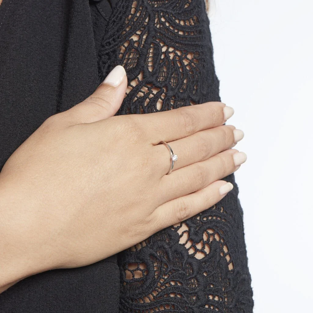 Histoire D'Or Solitaire Natalia Pl Platine Blanc Diamant – Image 6