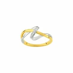 Robbez Masson Bague En Plaqué Or Jaune, Blanc Et Oxyde De Zirconium