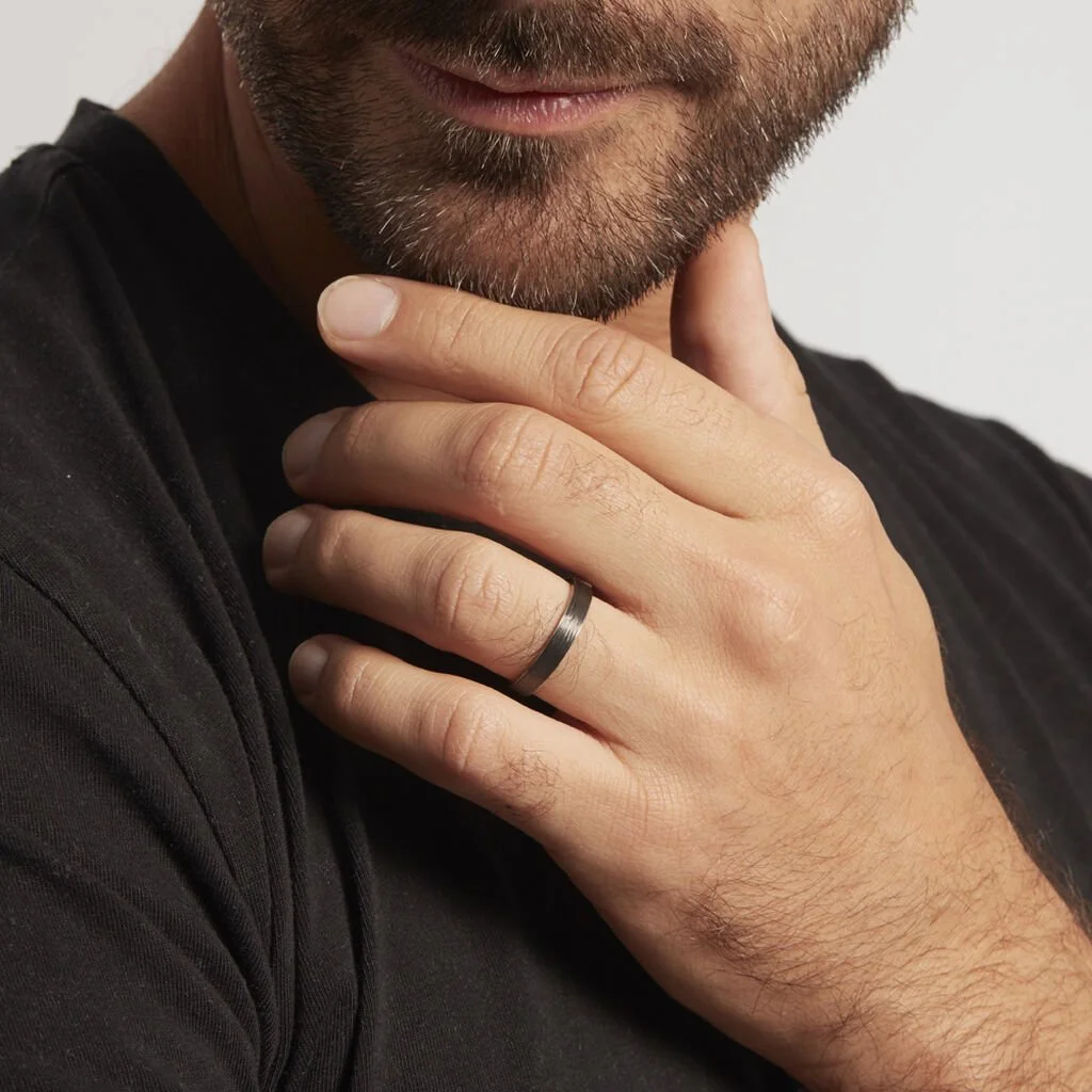 Histoire D'Or Alliance Nayhan Ruban Plat Titane Blanc – Image 4