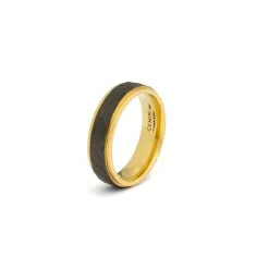 Bague Gemini Duplus Gold Black En Titane Finition Dorée Et Noire