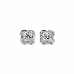 Boucles D'oreilles Mauboussin Chance Of Love En Or Blanc Et Diamants
