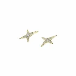 Boucles D'oreilles Mauboussin French Valentine En Or Jaune Et Diamants 0.072ct