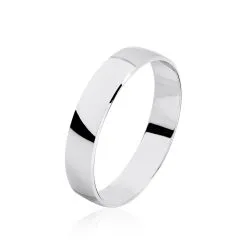 Histoire D'Or Alliance Taiss Ruban Plat Argent Blanc