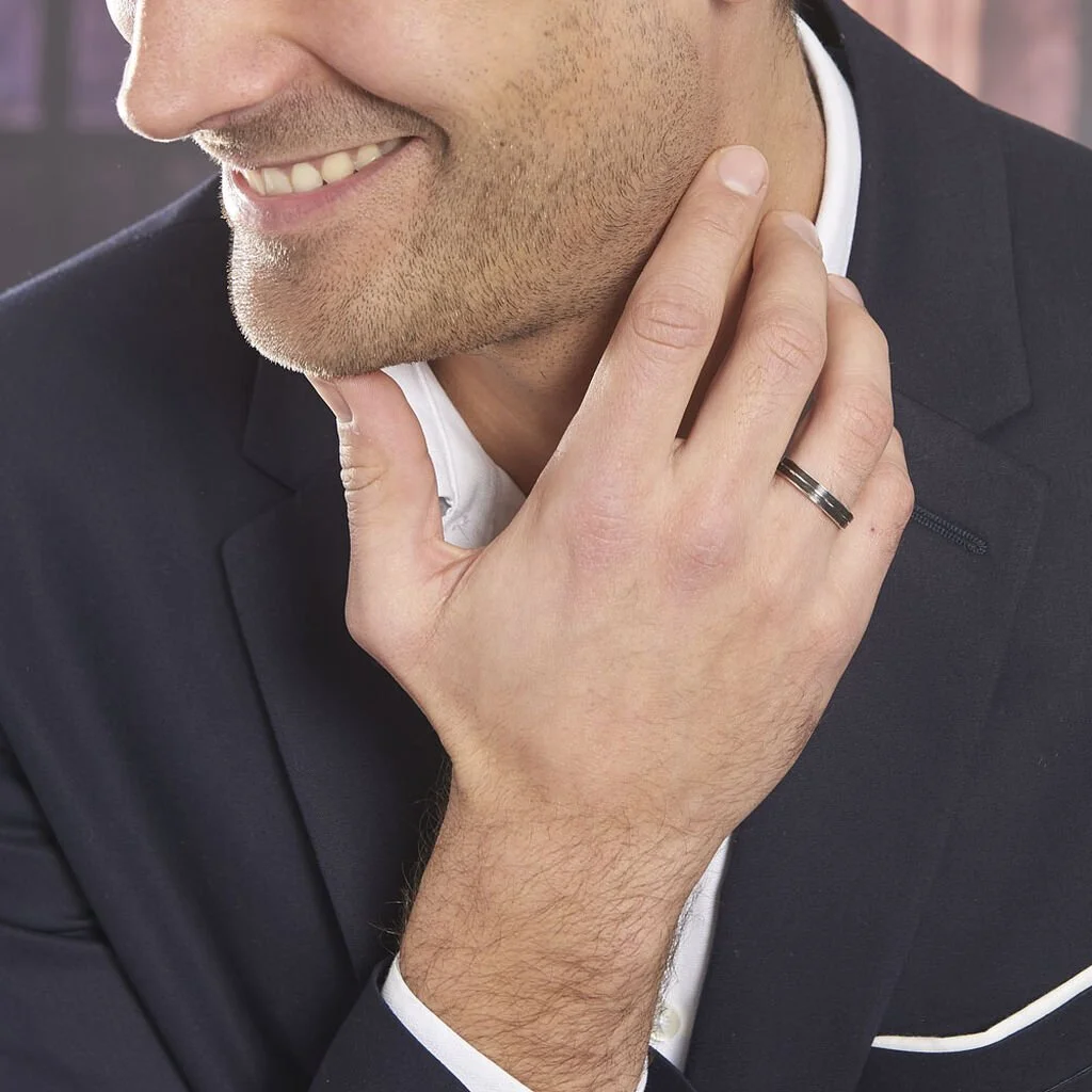 Histoire D'Or Alliance Ikhlas Ruban Plat Argent Blanc – Image 5