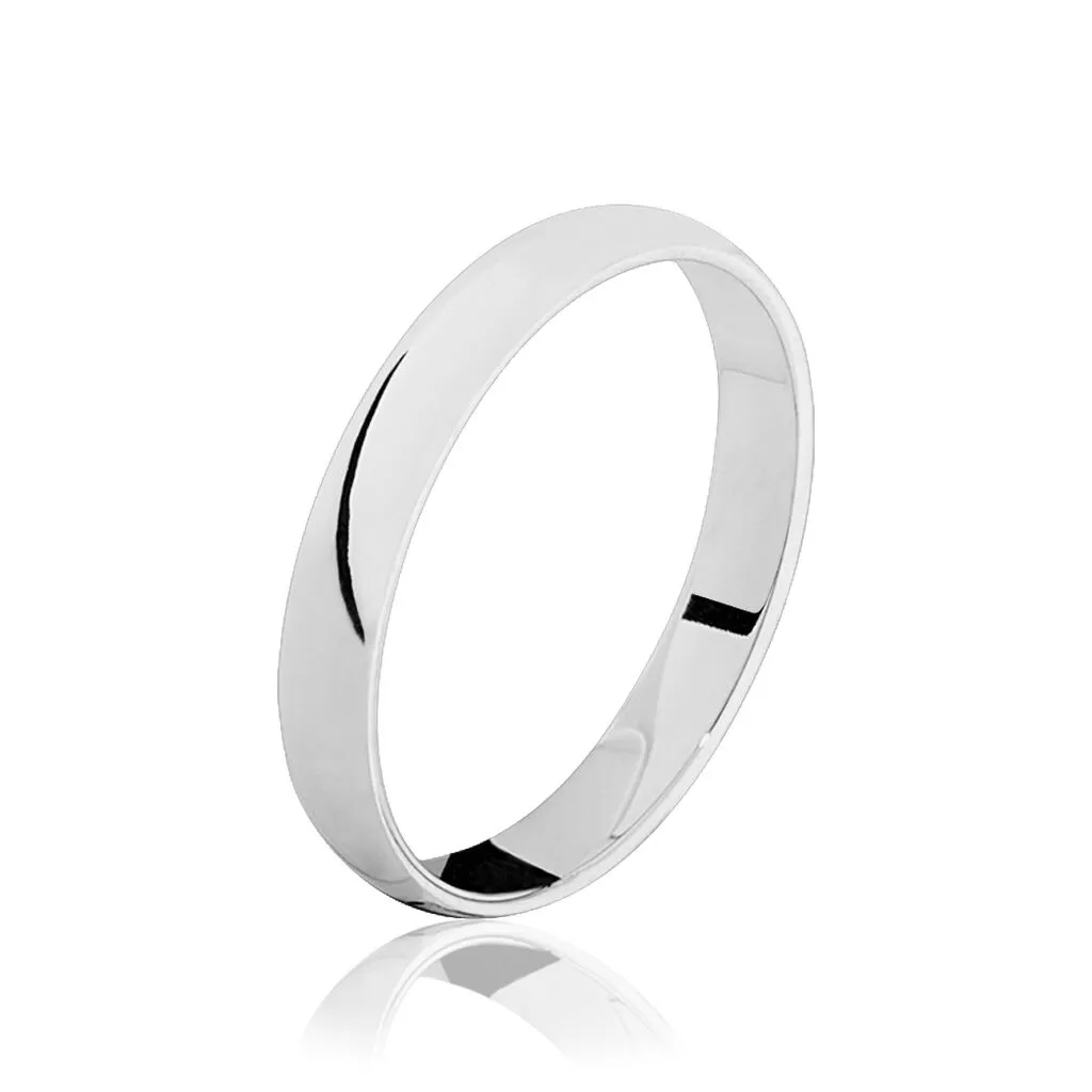 Histoire D'Or Alliance Khelya Ruban Plat Argent Blanc