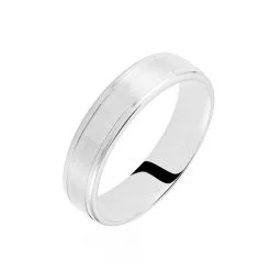 Histoire D'Or Alliance Mae-lou Ruban Plat Argent Blanc