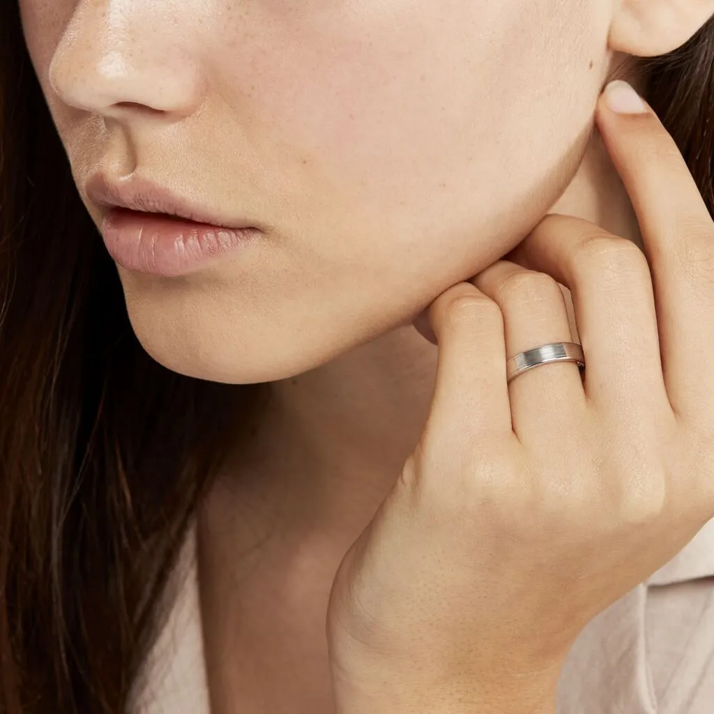 Histoire D'Or Alliance Mae-lou Ruban Plat Argent Blanc – Image 6