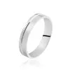Histoire D'Or Alliance Tyffen Ruban Plat Argent Blanc