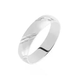 Histoire D'Or Alliance Soriya Demi Jonc Classique Argent Blanc
