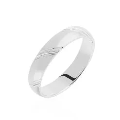 Histoire D'Or Alliance Soriya Demi Jonc Classique Argent Blanc