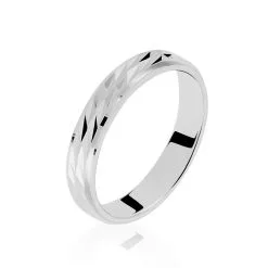 Histoire D'Or Alliance Nilia Ruban Plat Argent Blanc