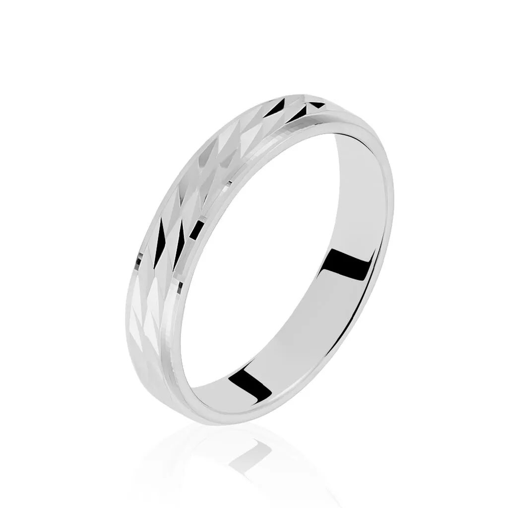 Histoire D'Or Alliance Nilia Ruban Plat Argent Blanc