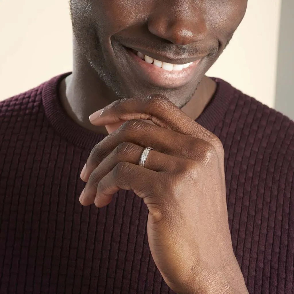 Histoire D'Or Alliance Nilia Ruban Plat Argent Blanc – Image 5