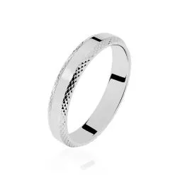 Histoire D'Or Alliance Beritan Demi Jonc Classique Argent Blanc