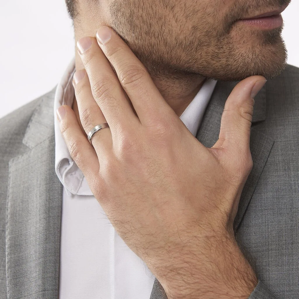 Histoire D'Or Alliance Abygail Ruban Plat Argent Blanc – Image 3