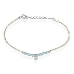 Histoire D'Or Bracelet Rafaela Argent Blanc Agate Et Oxyde De Zirconium