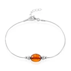 Histoire D'Or Bracelet Argent Blanc Safaa Ambre