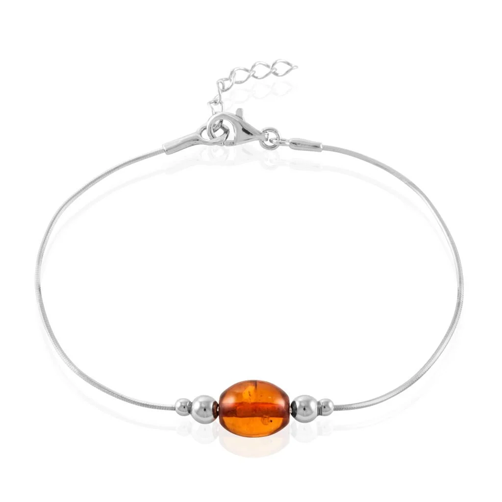 Histoire D'Or Bracelet Argent Blanc Safaa Ambre
