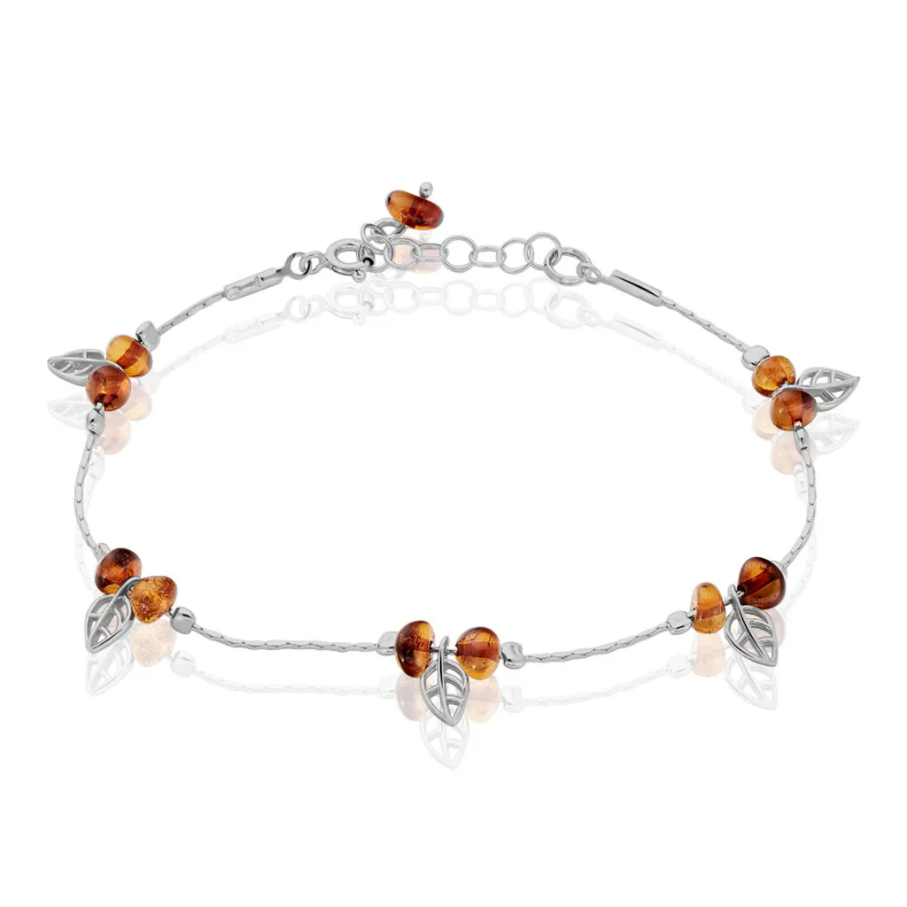 Histoire D'Or Bracelet Argent Blanc Nolana Ambre