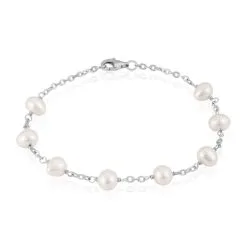 Histoire D'Or Bracelet Corentina Argent Blanc Perle De Culture