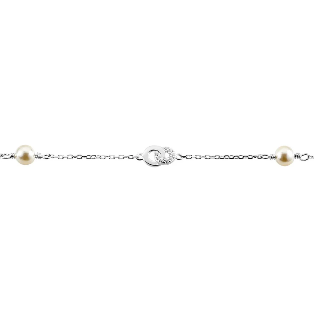 Histoire D'Or Bracelet Anilie Argent Blanc Perle De Culture Et Oxyde De Zirconium – Image 2