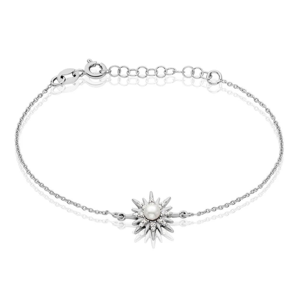 Histoire D'Or Bracelet Blanca Argent Blanc Perle De Culture