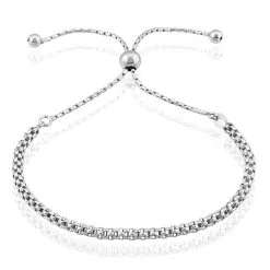 Histoire D'Or Bracelet Nahila Maille Popcorn Argent Blanc