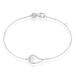 Histoire D'Or Bracelet Akiko Argent Blanc Perle De Culture Et Oxyde De Zirconium