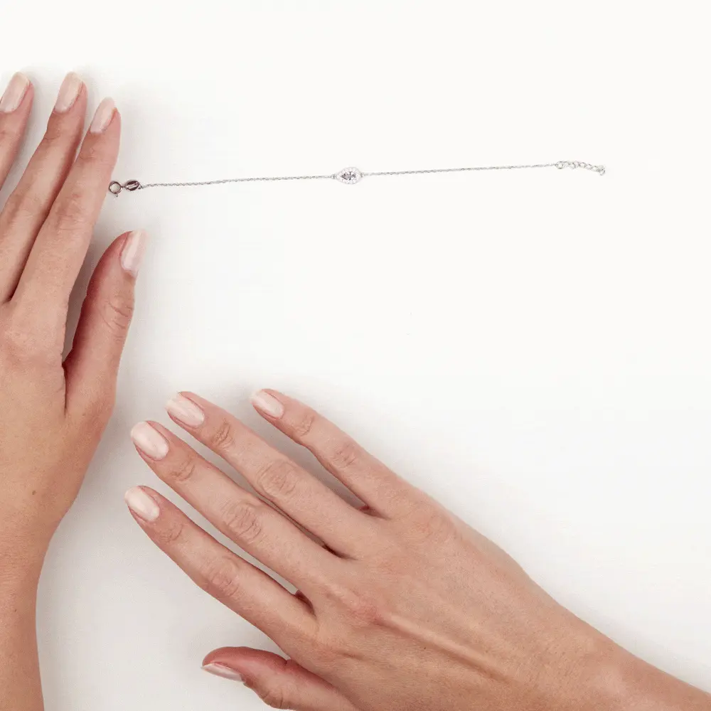 Histoire D'Or Bracelet Tania Argent Blanc Pierre De Synthese Et Oxyde De Zirconium – Image 3