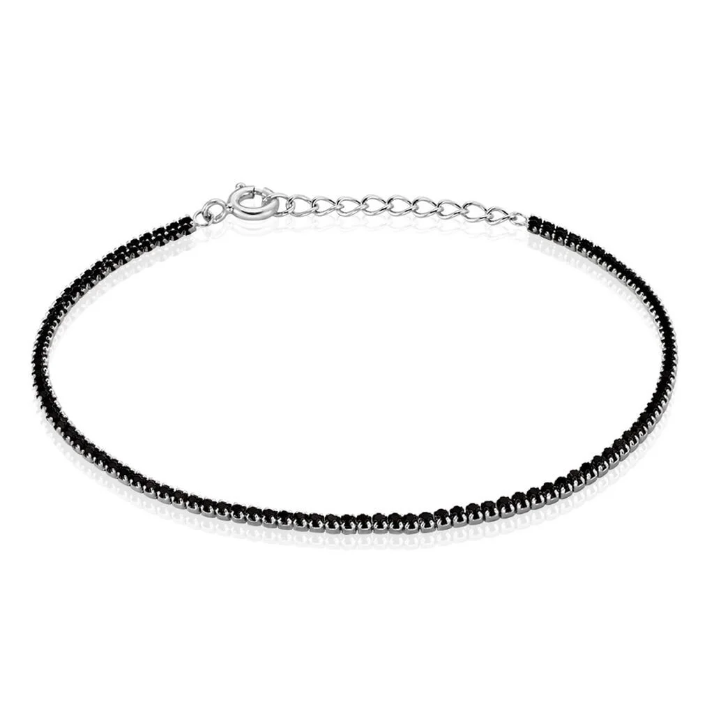 Histoire D'Or Bracelet Lou-anne Argent Blanc Oxyde De Zirconium Noir