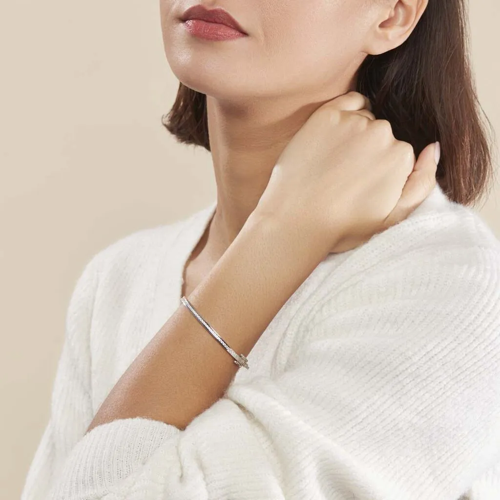 Histoire D'Or Bracelet Jonc Laurianne Argent Blanc Oxyde De Zirconium – Image 3