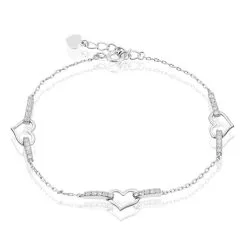 Histoire D'Or Bracelet Triple Argent Blanc Oxyde De Zirconium