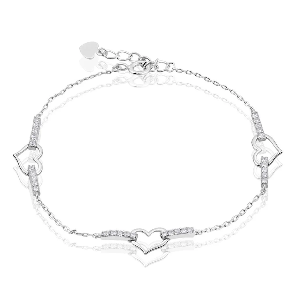 Histoire D'Or Bracelet Triple Argent Blanc Oxyde De Zirconium