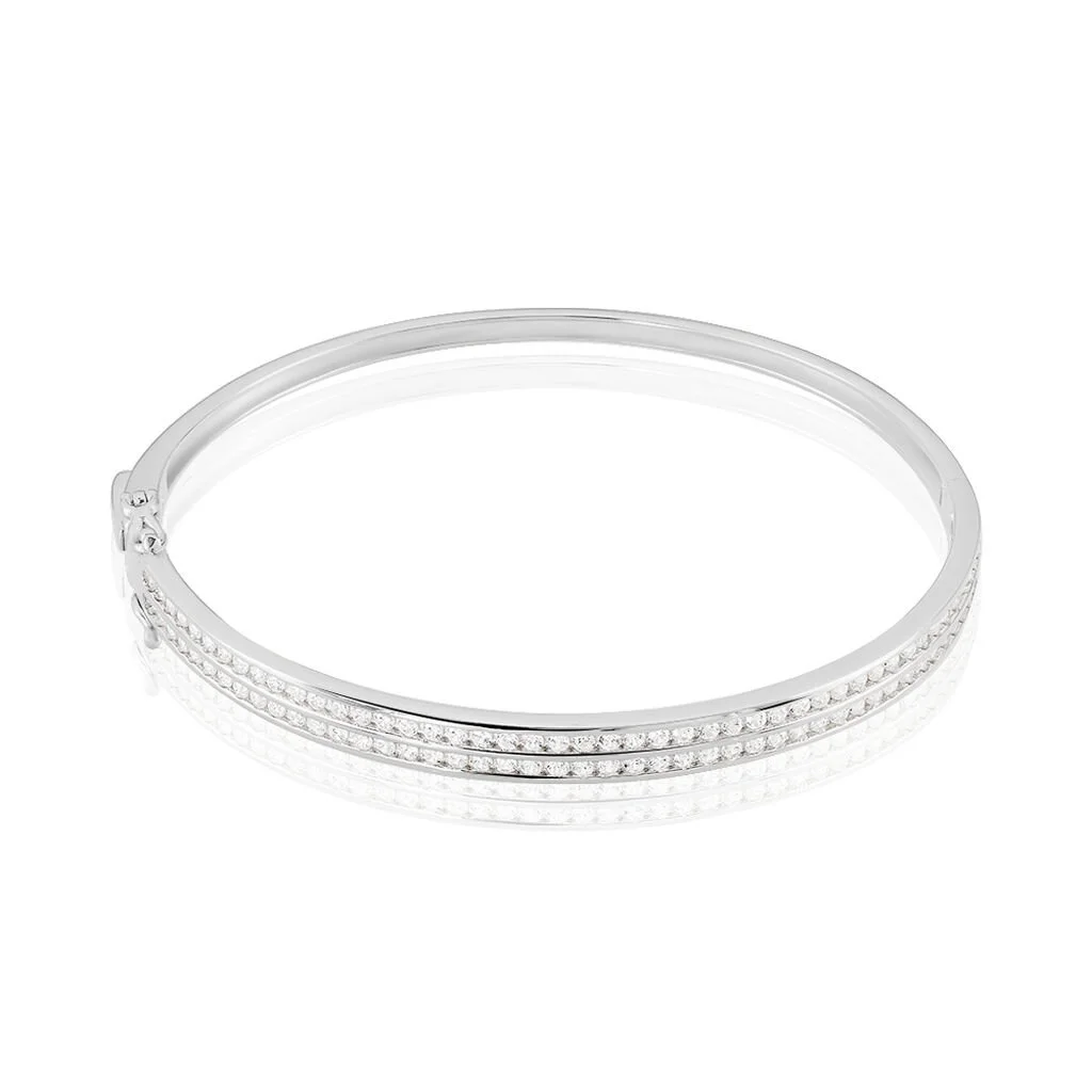 Histoire D'Or Bracelet Jonc Carinne Argent Blanc Oxyde De Zirconium