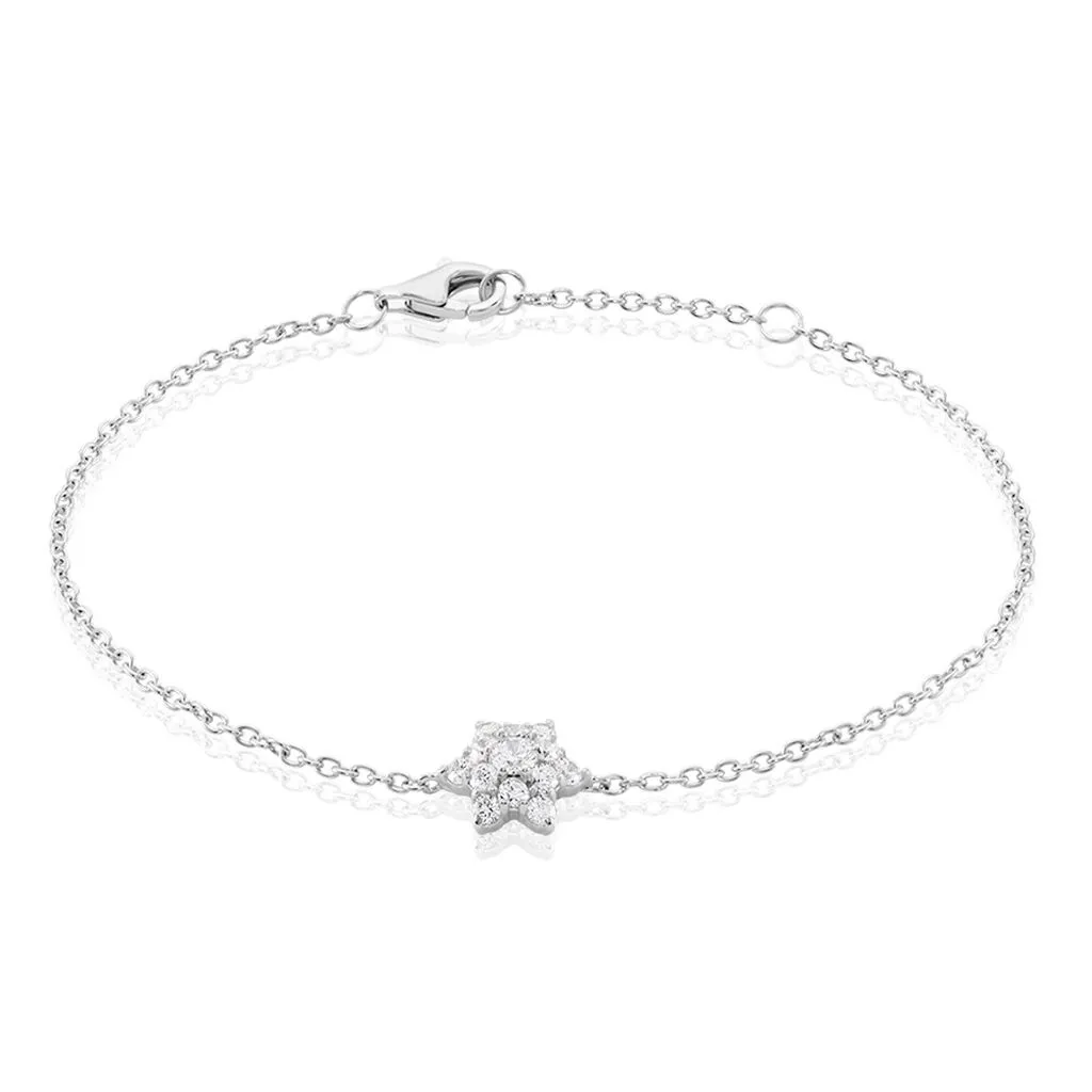 Histoire D'Or Bracelet Argent Blanc Siusaidh Oxydes De Zirconium Serti Griffes