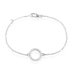 Histoire D'Or Bracelet Black Jack Argent Blanc Oxyde De Zirconium