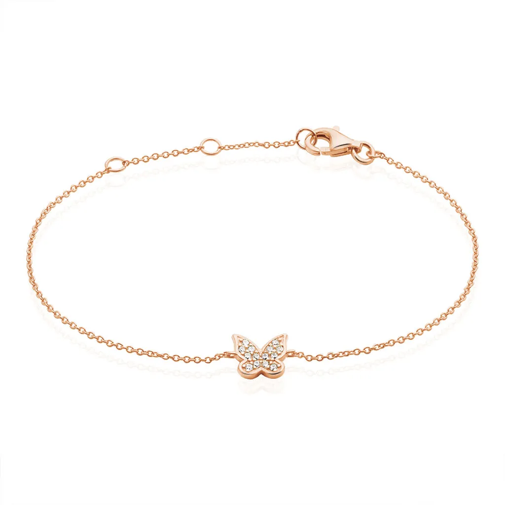 Histoire D'Or Bracelet Anne-lise Argent Rose Oxyde De Zirconium