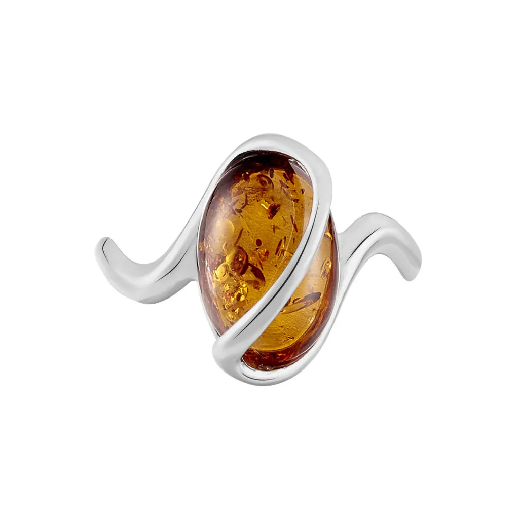 Histoire D'Or Bague Argent Blanc Leeloo Ambre – Image 2