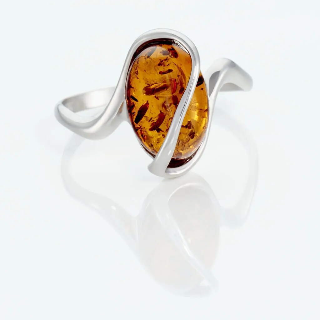 Histoire D'Or Bague Argent Blanc Leeloo Ambre – Image 4