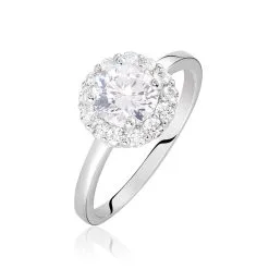 Histoire D'Or Bague Eternite Argent Blanc Oxyde De Zirconium