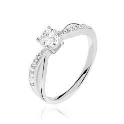 Histoire D'Or Bague Solitaire Doralicia Argent Blanc Oxyde De Zirconium