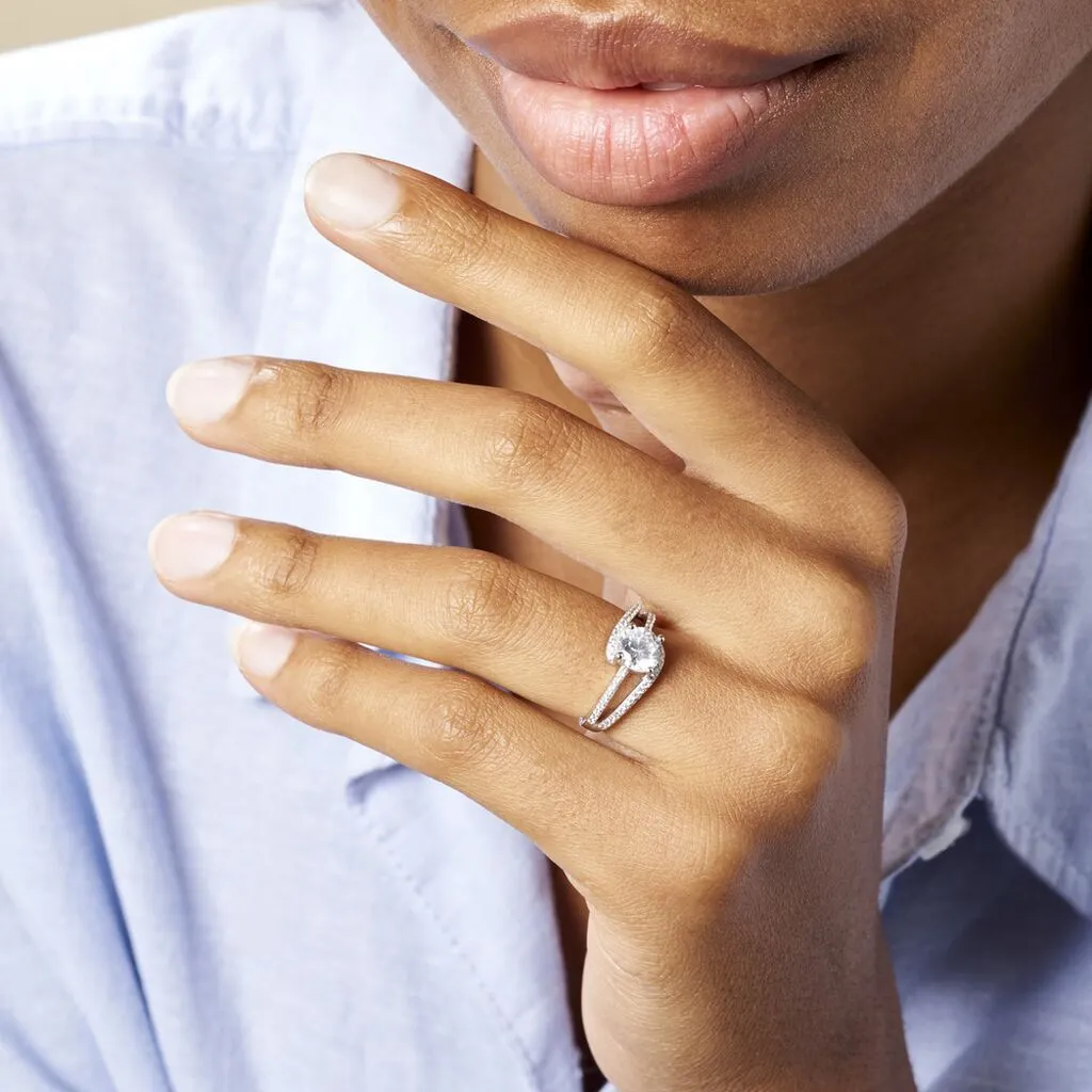Histoire D'Or Bague Solitaire Maggy Argent Blanc Oxyde De Zirconium – Image 5